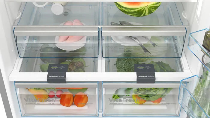Bosch Freestanding No Frost Refrigerator with Bottom freezer, 631 Liters, Silver - KGN86CI3E8 Bosch Freestanding No Frost Refrigerator with Bottom freezer, 631 Liters, Silver - KGN86CI3E8